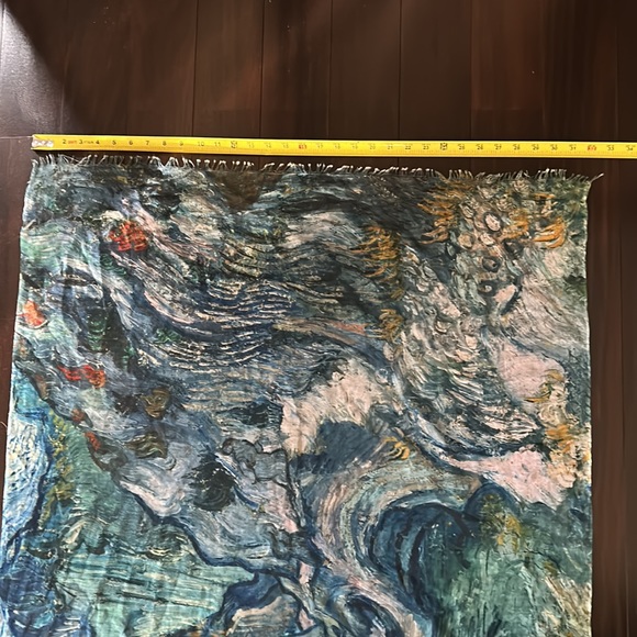 VTG Scarf Museum of Fine Arts Boston, Van Gogh Art Print, blue tones - Picture 13 of 14
